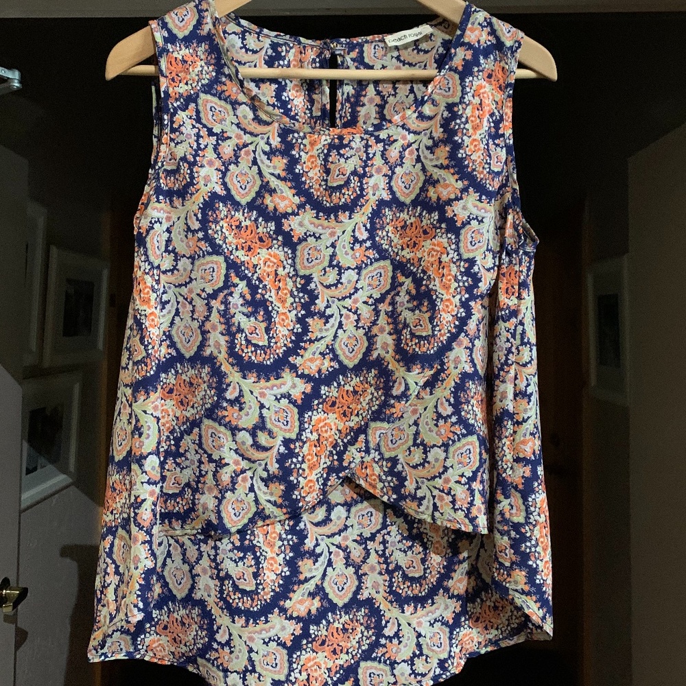 Peach Royal top M navy